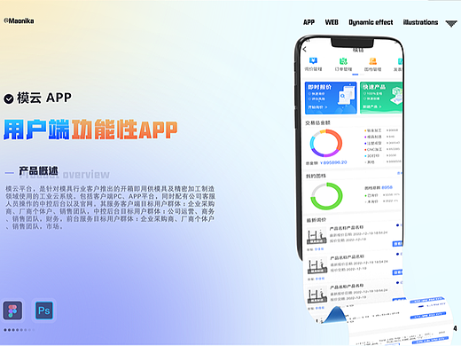 模云客户端、中控后台、模云官网——APP，PC端