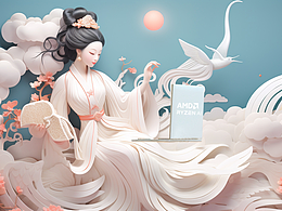 当月亮女神同时遇上了ai和纸雕。