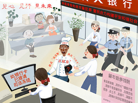 电信诈骗系列插画2