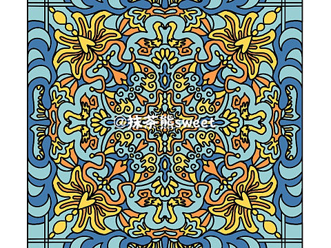 印花图案(家纺，丝巾，包装，瓷砖等)