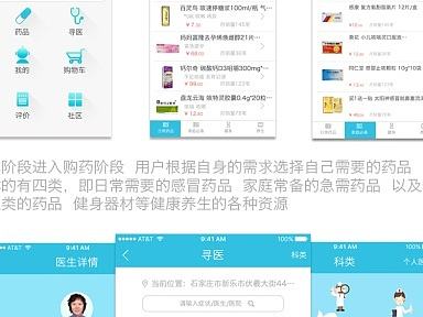 医疗APP，思维导图，低保真原型图。