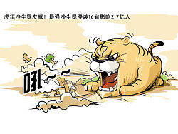 新闻漫画-虎年沙尘暴发威