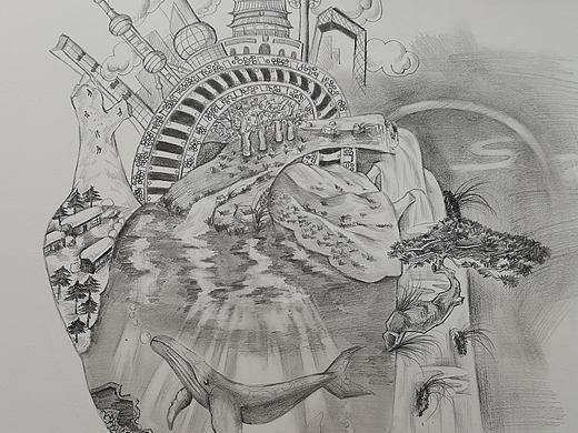 心臟上的地球（個人主頁-ZNTc3ODYxODg=） - 繪畫 - 站酷設(shè)計師羅維依依原創(chuàng)素材 - 站酷ZCOOL