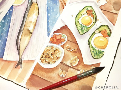 水彩美食插画集（个人主页-ZMzEzOTc1NzY=） - 商业插画 - 站酷设计师小悦cherolia原创素材 - 站酷ZCOOL