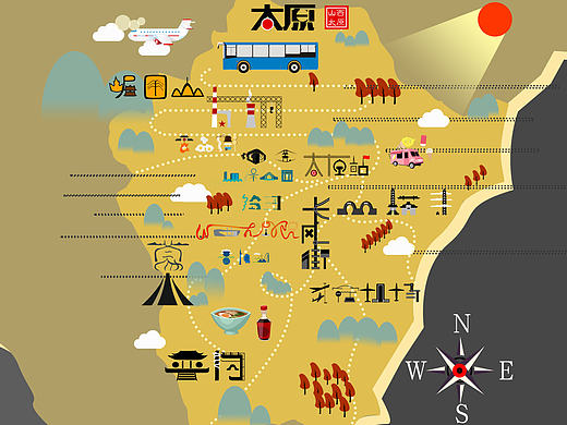 太原地标文字海报