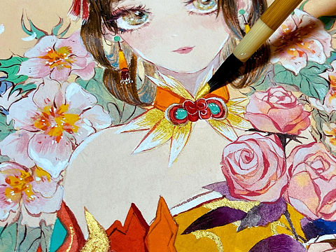 不透明水彩ow天使