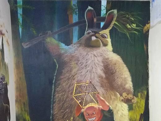 墙绘之3d兔子（个人主页-ZMjY3MTkzMzI=） - 新锐潮流插画 - 站酷设计师夏若泽原创素材 - 站酷ZCOOL