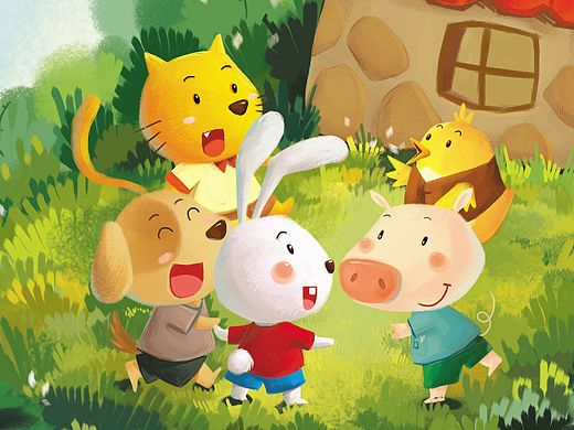 蓋房子（個人主頁-ZMTUzOTM4MDg=） - 兒童插畫 - 站酷設(shè)計師阮青沐原創(chuàng)素材 - 站酷ZCOOL