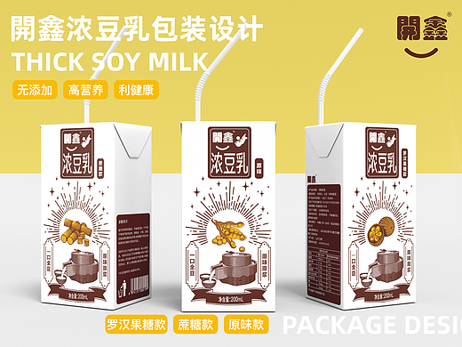 「香浓自然派」開鑫浓豆乳包装设计