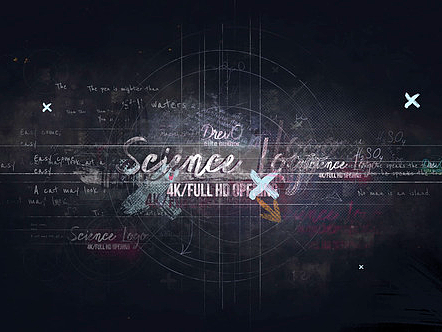 AE模板|独特背景元素摇滚风格动态科学标志LOGO演绎