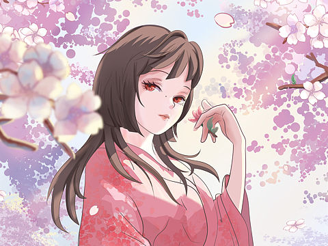 樱花少女系列（文具封面）（个人主页-ZNTcxMjc4ODA=） - 创作习作 - 站酷设计师poxue原创素材 - 站酷ZCOOL