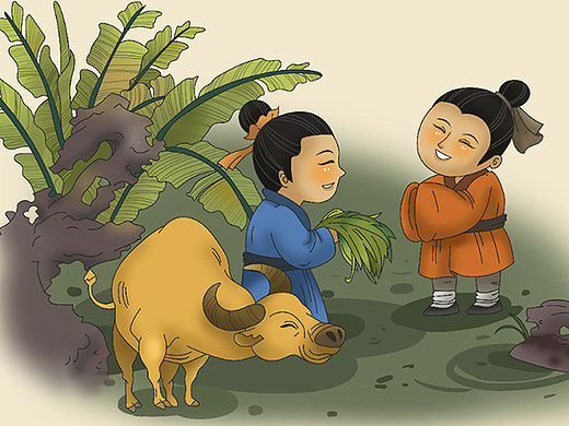 重新演绎-传统美德典故插画