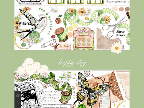 最近画完的一条绿色系胶带