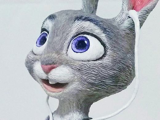个人小雕塑作品，《疯狂动物城Zootopia》兔朱迪嘟嘟进城，哈哈~~~try everything