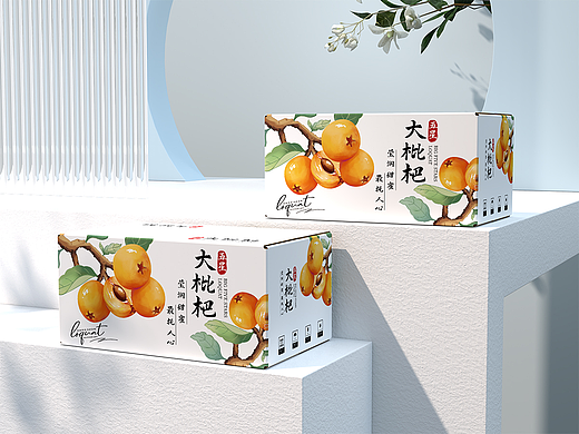 枇杷|五星枇杷|枇杷手绘包装|包装设计|水果包装设计