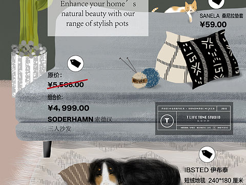 原创插画《家居生活》