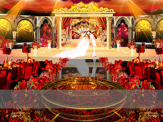 红色婚礼效果图psd
