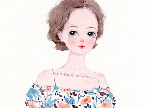 熊猫胖哒 小熊猫水彩 少女插画 彩铅 小熊猫课堂