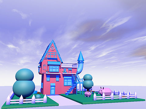 C4D房子