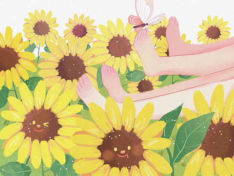 向日葵（個(gè)人主頁(yè)-ZMzUzNzQzODA=） - 商業(yè)插畫(huà) - 站酷設(shè)計(jì)師一只藍(lán)藍(lán)Lnnn原創(chuàng)素材 - 站酷ZCOOL