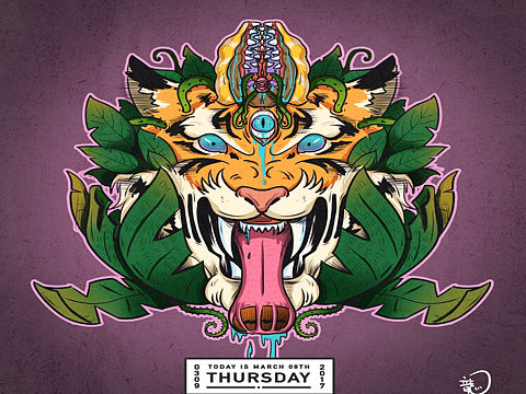 关于老虎的一个创作（个人主页-ZMjA3NDY3ODA=） - 商业插画 - 站酷设计师一条大咸鱼原创素材 - 站酷ZCOOL