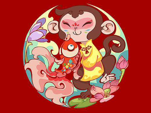 新年贺图，祝大家猴年万事如意