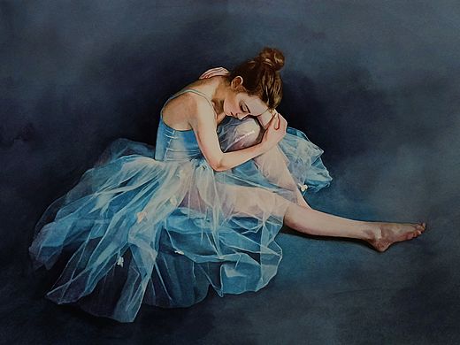 水彩画《ballet dream》