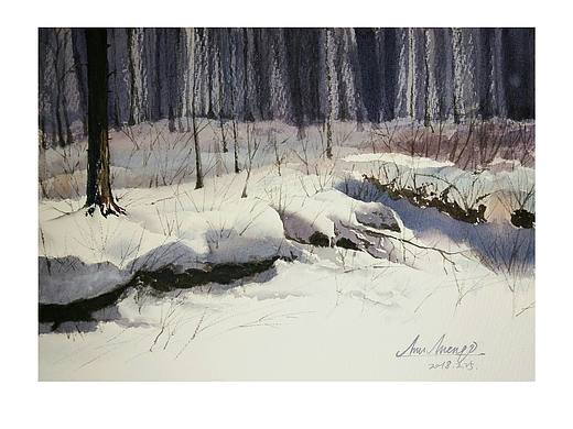 雪景（个人主页-ZMjYyMDcwMDQ=） - 绘画 - 站酷设计师七七小七七原创素材 - 站酷ZCOOL