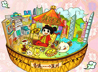 茶餐厅商业插画