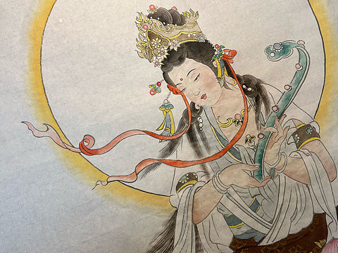 国画 手绘 普贤菩萨