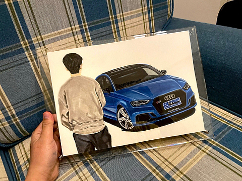 【马克笔61彩铅61手绘】奥迪s3