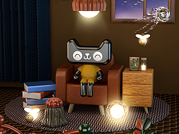 C4D暗色調(diào)建模渲染