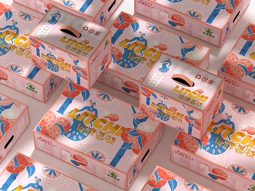 通用荔枝包装盒、通用水果包装盒、清新唯美水果礼盒