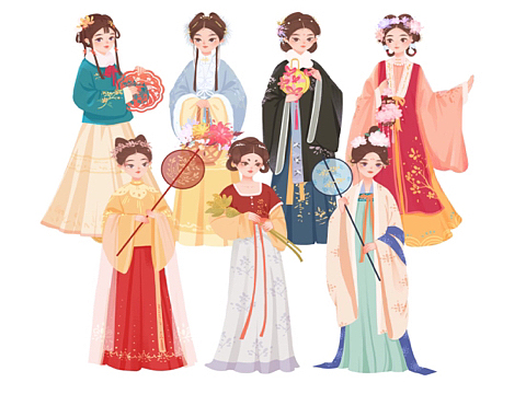 汉服人物素材,风格各异,典雅大方