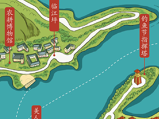 手绘地图_升钟湖_含设计分析