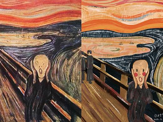 名画cos系列插画