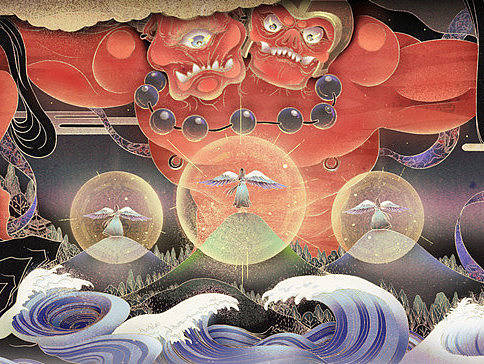 轩辕传奇山海经宣传插画长图