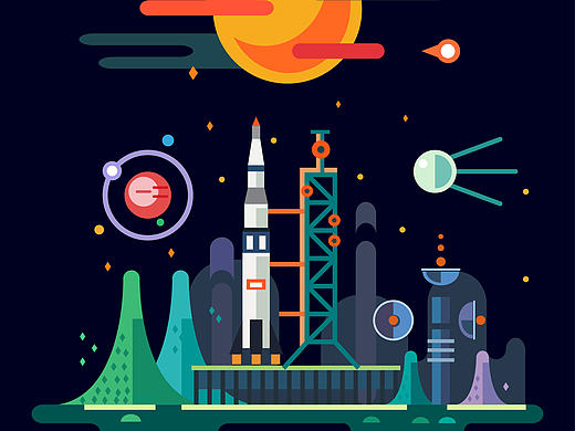 临摹-小火箭发射