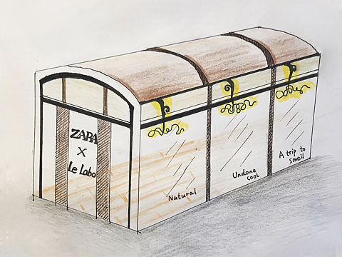 ZaraXLe labo联名快闪店手绘设计