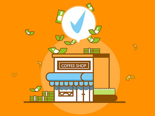 coffee shop扁平画临摹