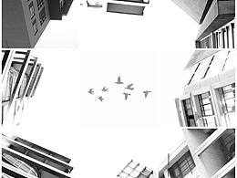 创意黑白建筑摄影九宫格