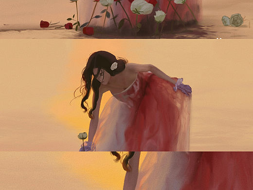 玫瑰与晚霞共绘浪漫