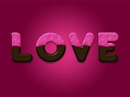 一枚临摹的巧克力奶油文字