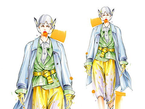 服装设计考研手绘——轻薄面料表现