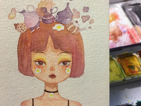 原创｜水彩森系女孩
