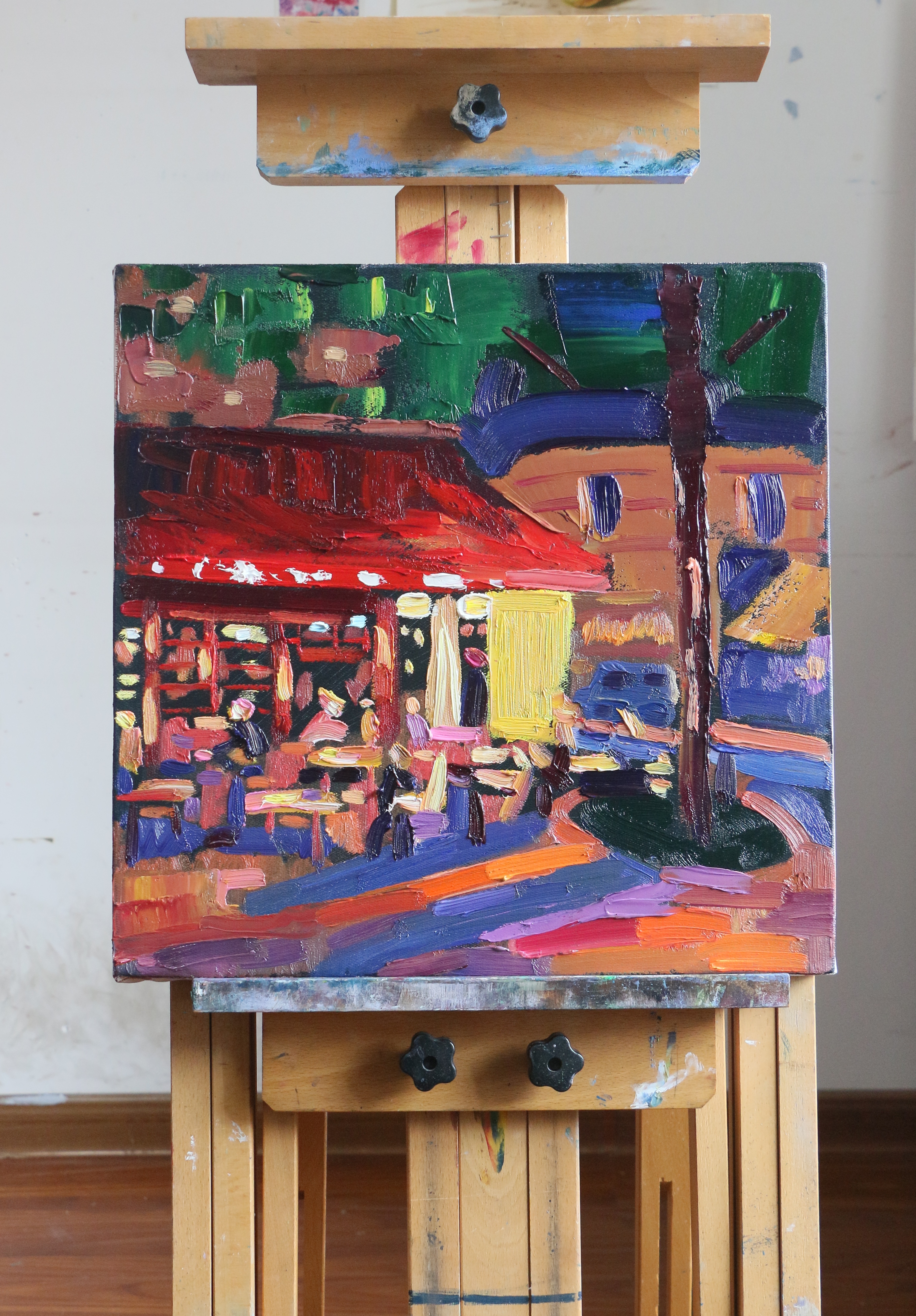 40*40cm《夜间咖啡馆》