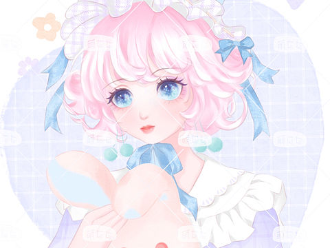 甜美风半厚涂头像