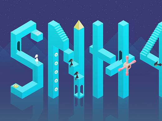 纪念碑谷样式字体练习（个人主页-ZMTY5ODE2MjA=） - 字体/字形 - 站酷设计师valens原创素材 - 站酷ZCOOL