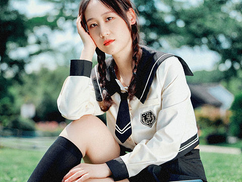 JK制服日系公园拍摄