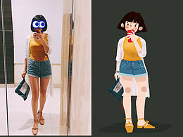 涂一個三伏天曬黑了的人兒